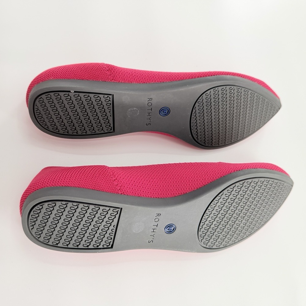 Rothy's The Point Flats Hot Pink Barbiecore Dopamine Modern Preppy Balletcore - Picture 3 of 14